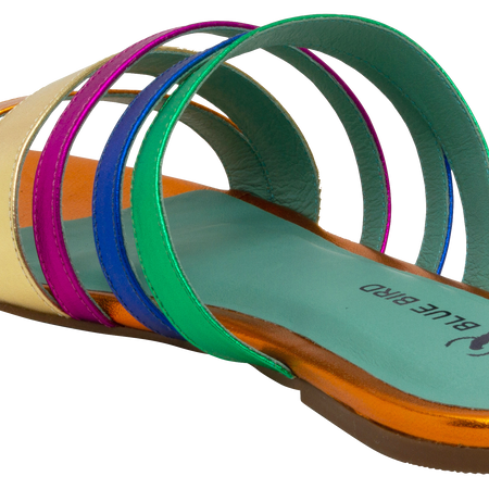Metallic Rainbow Strap Flat - Blue Bird Shoes 