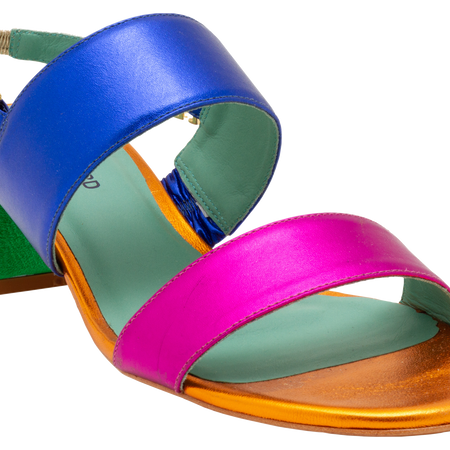 Metallic Rainbow Midi Mule - Blue Bird Shoes 