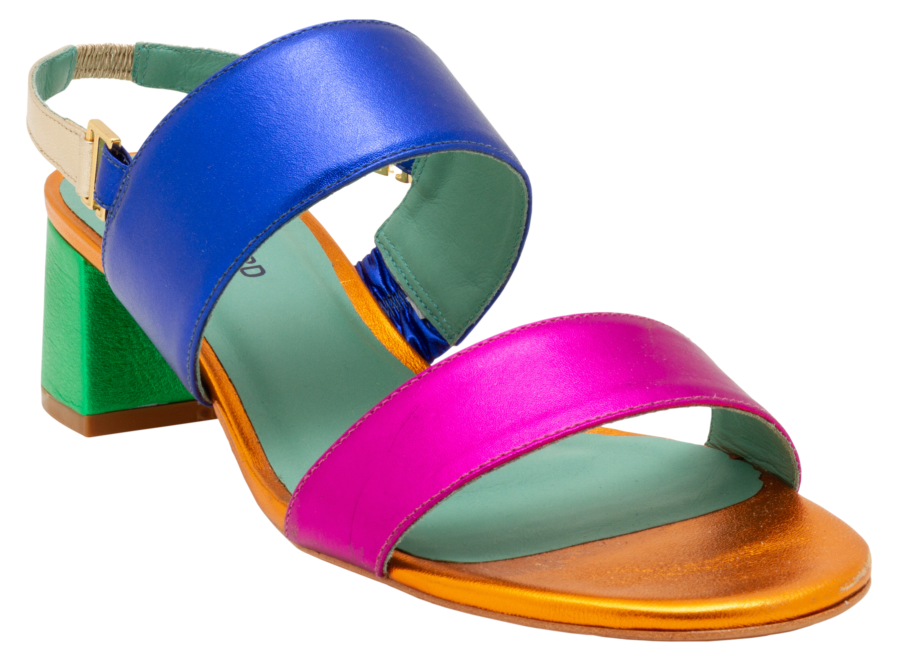 Metallic Rainbow Midi Mule - Blue Bird Shoes 