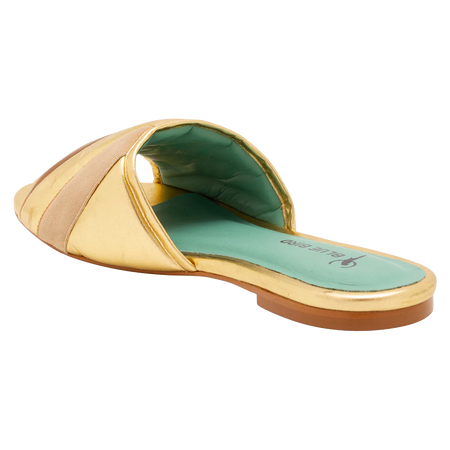 Mixed Colours Camel Flat Slide - Blue Bird Shoes 