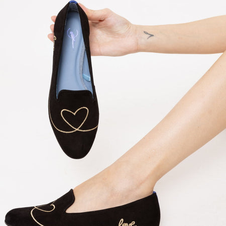 Black Love Loafer - Blue Bird Shoes 