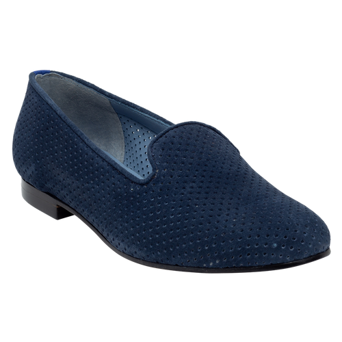 Perforated Dark Blue Loafer