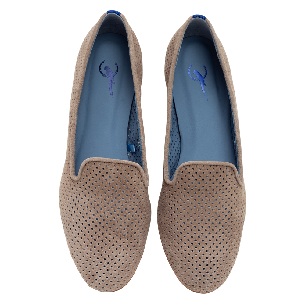 Perforated Grey Loafer - Blue Bird Shoes 