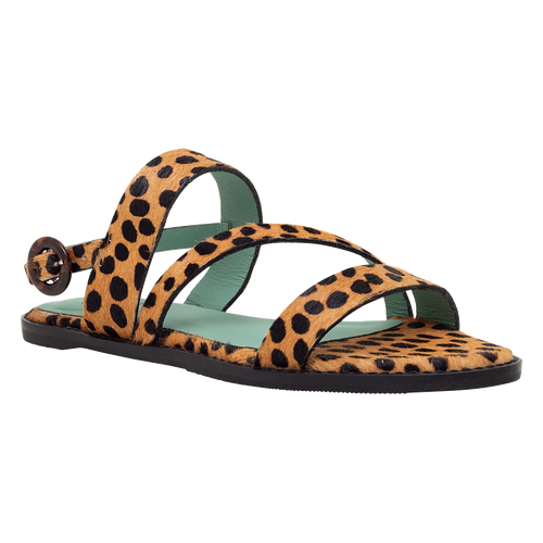 Cheetah Caramel Strap Flat - Blue Bird Shoes 