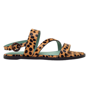 Cheetah Caramel Strap Flat - Blue Bird Shoes 