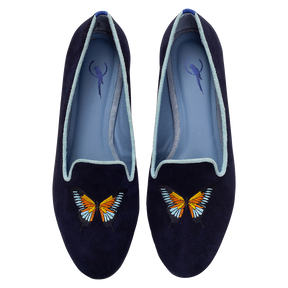 Butterfly Dark Blue Loafer - Blue Bird Shoes 