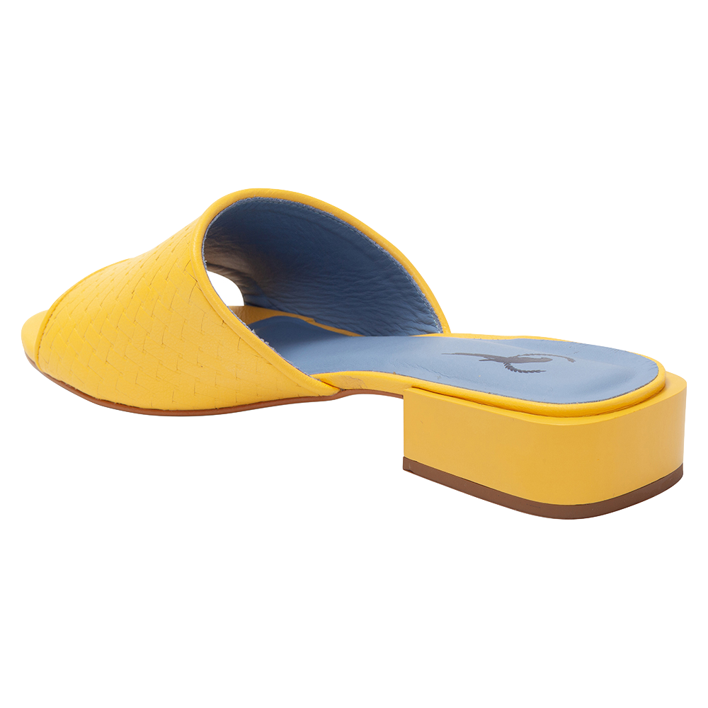 Textured Yellow Mules - Blue Bird Shoes 