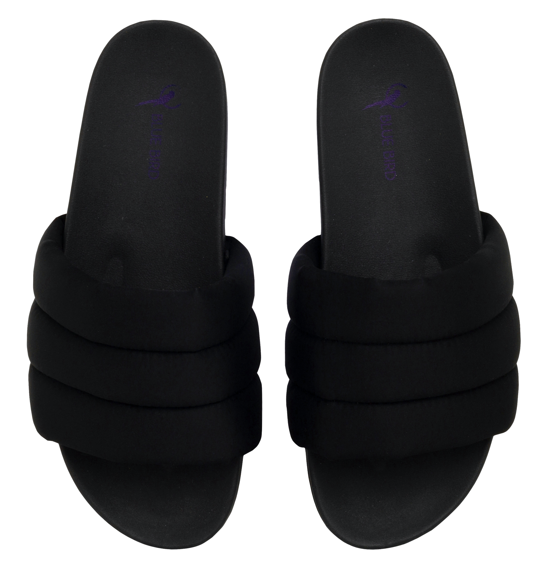 Satin Black Slide - Blue Bird Shoes 