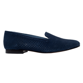 Perforated Dark Blue Loafer - Blue Bird Shoes 