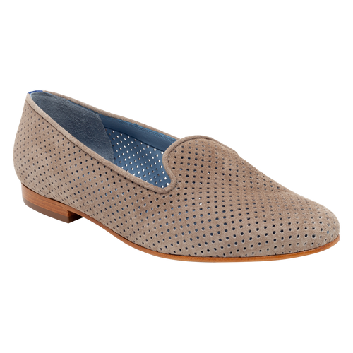 Perforated Grey Loafer - Blue Bird Shoes 