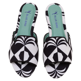 Pineapple Black and White Flat Slide - Blue Bird Shoes 