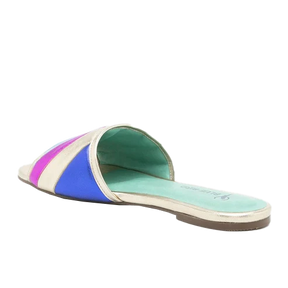 Mixed Colours Flat Slide - Blue Bird Shoes 