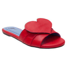 Red Heart Flat Slide - Blue Bird Shoes 