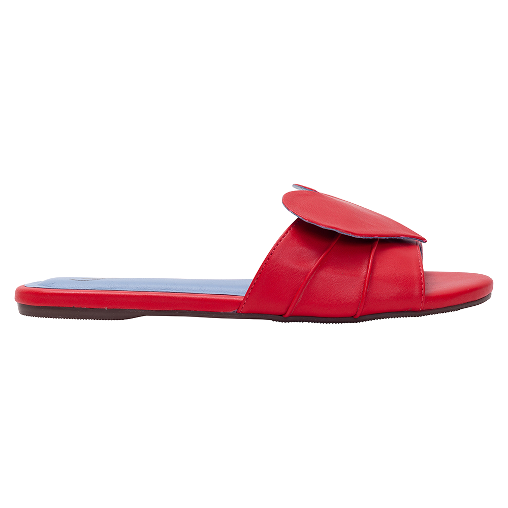 Red Heart Flat Slide - Blue Bird Shoes 