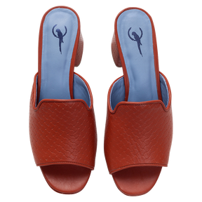 Textured Brown Platform Mules - Blue Bird Shoes 