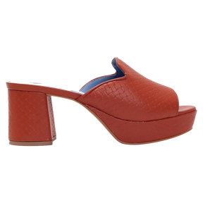 Textured Brown Platform Mules - Blue Bird Shoes 