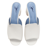 Textured Off White Platform Mules - Blue Bird Shoes 